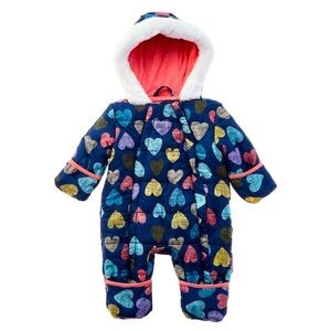 wippette 3 months baby girl snowsuit blue and pink